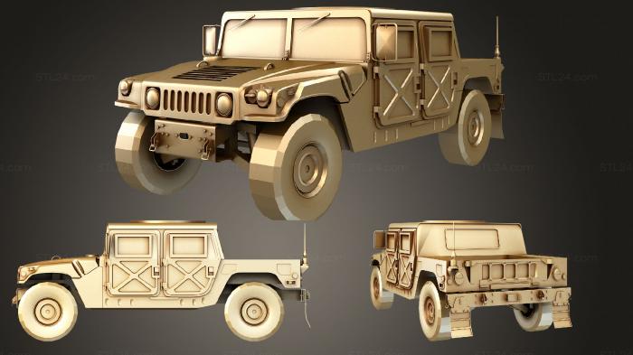 Автомобили и транспорт (Пикап Humvee, CARS_1928) 3D модель для ЧПУ станка